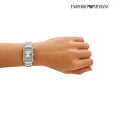 Emporio Armani Empire Mother of Pearl Dial Silver Steel Strap Watch For Women - AR11625 Authentic Buy Shop Now