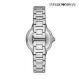 Emporio Armani Mia Three Hand Crystals Blue Dial Silver Steel Strap Watch For Women - AR11630 Authentic Buy Shop Now