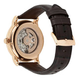 Emporio Armani Meccanico Silver Skeleton Dial Brown Leather Strap Watch For Men - AR1983 Authentic Buy Shop Now