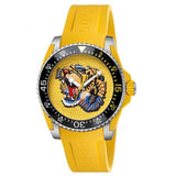 Gucci Dive Tiger Yellow Dial Yellow Rubber Strap Watch For Men - YA136317 Authentic Buy Shop Now