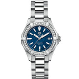 Tag Heuer Aquaracer Quartz Diamonds Blue Dial Silver Steel Strap Watch for Women - WAY131N.BA0748 Authentic Buy Shop Now
