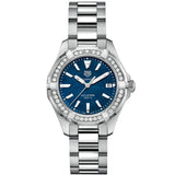 Tag Heuer Aquaracer Quartz Diamonds Blue Dial Silver Steel Strap Watch for Women - WAY131N.BA0748 Authentic Buy Shop Now
