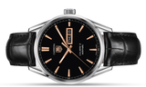 Tag Heuer Carrera Calibre 5 Automatic Black Dial Black Leather Strap Watch for Men - WAR201C.FC6266 Authentic Buy Shop Now