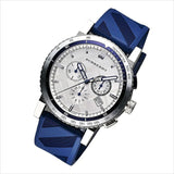 Burberry City Sport Chronograph White Dial Blue Rubber Strap Watch For Men - BU9808 Authentic Buy Shop Now