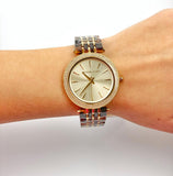 Michael Kors Darci Gold Dial Brown Two Tone Steel Strap Watch for Women - MK4326 Authentic Buy Shop Now