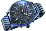 Tommy Hilfiger Gavin Chronograph Blue Dial Blue Mesh Bracelet Watch for Men - 1791471 Authentic Buy Shop Now