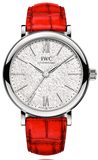 IWC Portofino Automatic Diamonds Silver Dial Red Leather Strap Watch for Women - IW357408 Authentic Buy Shop Now