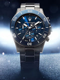 Maserati Competizione Chronograph Blue Dial Silver Steel Strap Watch For Men - R8873600002 Authentic Buy Shop Now