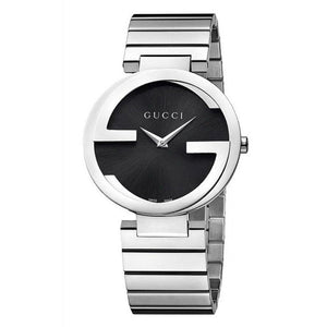Gucci Interlocking G Quartz Black Dial Black Steel Strap Watch For Women - YA133502 Authentic Buy Shop Now