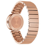 Gucci G Interlocking Mother of Pearl Dial Rose Gold Steel Strap Watch For Women - YA133515 Authentic Buy Shop Now