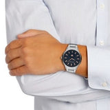Emporio Armani Renato Blue Dial Silver Steel Strap Watch For Men - AR11137 Authentic Buy Shop Now