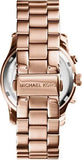 Michael Kors Runway Chronograph Turquoise Dial Rose Gold Steel Strap Watch For Women - MK6164 Authentic Buy Shop Now