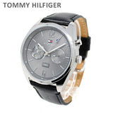 Tommy Hilfiger Deacan Grey Dial Black Leather Strap Watch for Men - 1791548 Authentic Buy Shop Now