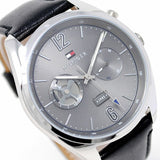 Tommy Hilfiger Deacan Grey Dial Black Leather Strap Watch for Men - 1791548 Authentic Buy Shop Now
