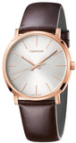 Calvin Klein Posh Silver Dial Brown Leather Strap Watch for Men - K8Q316G6 Authentic Buy Shop Now