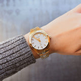 Tissot T Classic PR 100 Lady White Dial Gold Steel Strap Watch for Women - T101.210.33.031.00 Authentic Buy Shop Now