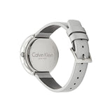 Calvin Klein Chic Silver Dial White Leather Strap Watch for Women - K7N23UP8 Authentic Buy Shop Now