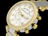 Michael Kors Parker Chronograph Silver Dial Two Tone Steel Strap Watch For Women - MK5687 Authentic Buy Shop Now