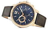 Tommy Hilfiger London Chronograph Blue Dial Brown Leather Strap Watch for Men - 1791532 Authentic Buy Shop Now