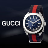 Gucci GG2570 Quartz Blue Dial Blue & Red Nylon Strap Watch For Men - YA142304 Authentic Buy Shop Now