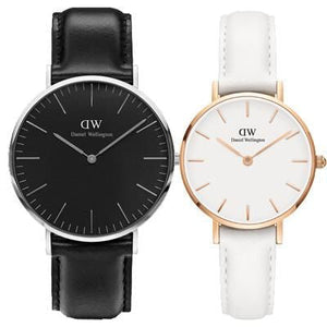 Daniel Wellington Classic Sheffield Black Dial Black Leather Strap Watch For Men - DW00100133