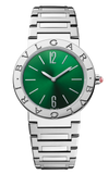 Bvlgari Bvlgari Bvlgari Lady Green Dial Silver Steel Strap Watch for Women - BVLGARI103693 Authentic Buy Shop Now