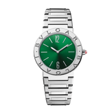 Bvlgari Bvlgari Bvlgari Lady Green Dial Silver Steel Strap Watch for Women - BVLGARI103693 Authentic Buy Shop Now