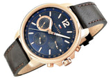 Tommy Hilfiger London Chronograph Blue Dial Brown Leather Strap Watch for Men - 1791532 Authentic Buy Shop Now