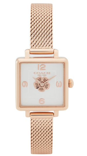 Coach Cass White Dial Rose Gold Mesh Bracelet Watch for Women - 14503698 Authentic Buy Shop Now