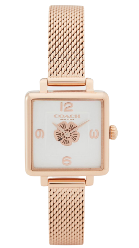 Coach Cass White Dial Rose Gold Mesh Bracelet Watch for Women - 14503698 Authentic Buy Shop Now
