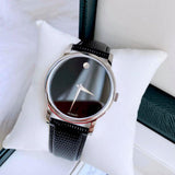 Movado Museum Black Dial Black Leather Strap Watch For Men - 2100002 Authentic Buy Shop Now