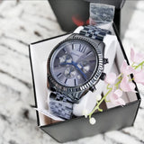 Michael Kors Lexington Chronograph Blue Dial Blue Steel Strap Watch for Men - MK8480 Authentic Buy Shop Now