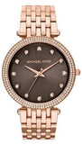 Michael Kors Darci Brown Dial Rose Gold Stainless Steel Strap Watch for Women - MK3217 Authentic Buy Shop Now