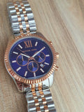 Michael Kors Lexington Blue Dial Two Tone Steel Strap Watch for Men - MK8412 Authentic Buy Shop Now