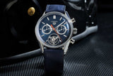 Tag Heuer Carrera Chronograph Blue Dial Blue Leather Strap Watch for Men - CBS2212.FC6535 Authentic Buy Shop Now