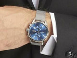 Hugo Boss Jet Blue Dial Silver Mesh Bracelet Watch for Men - 1513441 Authentic Buy Shop Now