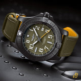 Breitling Avenger Automatic GMT 43 Green Dial Green Nylon Strap Watch for Men - A17318101L1X1 Authentic Buy Shop Now