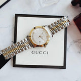 Gucci G Timeless Silver Dial Two Tone Steel Strap Watch For Women - YA126511 Authentic Buy Shop Now