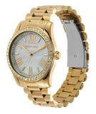 Michael Kors Lexington Mother of Pearl White Dial Gold Steel Strap Watch for Women - MK1079 Authentic Buy Shop Now