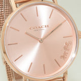 Coach Perry Rose Gold Dial Rose Gold Mesh Bracelet Watch for Women - 14503343 Authentic Buy Shop Now