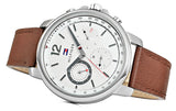 Tommy Hilfiger Landon Chronograph White Dial Brown Leather Strap Watch for Men - 1791531 Authentic Buy Shop Now