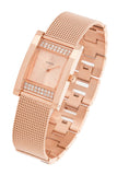 Guess Nouveau Diamonds Rose Gold Dial Rose Gold Mesh Bracelet Watch for Women - W0127L3 Authentic Buy Shop Now