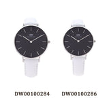 Daniel Wellington Classic Petite Bondi Black Dial White Leather Strap Watch for Women - DW00100286 Authentic Buy Shop Now