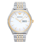 Emporio Armani Cream Dial Two Tone Steel Strap Watch For Men - AR11034 Authentic Buy Shop Now