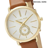 Michael Kors Portia Quartz White Dial Brown Leather Strap Watch For Women - MK2734 Authentic Buy Shop Now