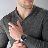 Emporio Armani Giovanni Chronograph Black Dial Silver Steel Strap Watch For Men - AR11208 Authentic Buy Shop Now