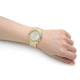 Guess Confetti Diamonds Silver Dial Gold Steel Strap Watch for Women - W0774L5 Authentic Buy Shop Now