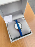 Calvin Klein Rebel Blue Silver Dial Blue Leather Strap Watch for Women - K8P231V6 Authentic Buy Shop Now