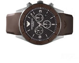 Emporio Armani Sportivo Chronograph Black Dial Brown Silicone Strap Watch for Men - AR9501 Authentic Buy Shop Now