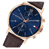 Tommy Hilfiger Daniel Blue Dial Brown Leather Strap Watch for Men - 1710418 Authentic Buy Shop Now